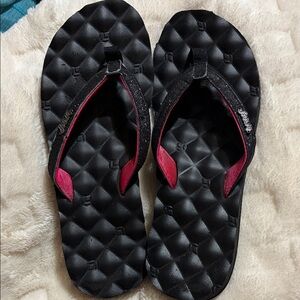 Black and Pink Flip Flops